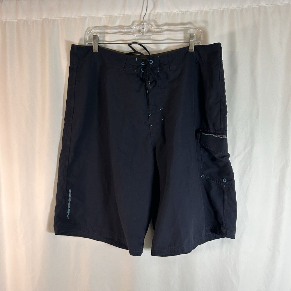 Oakley Trunks Men's 38 Navy Blue Drawstring Cargo Pocket 11" Inseam